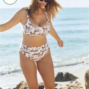 Aerie bikini bottoms high waist cheeky cut animal print cheetah leopard Large